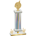 Premium Single Silver Carbon Fiber Third Place Volleyball Trophy