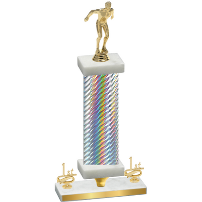 Premium Single Silver Carbon Fiber First Place Swimming Trophy