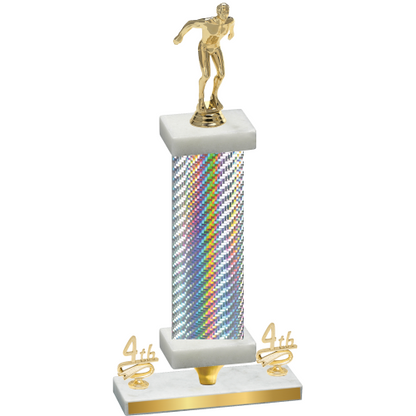 Premium Single Silver Carbon Fiber Fourth Place Swimming Trophy