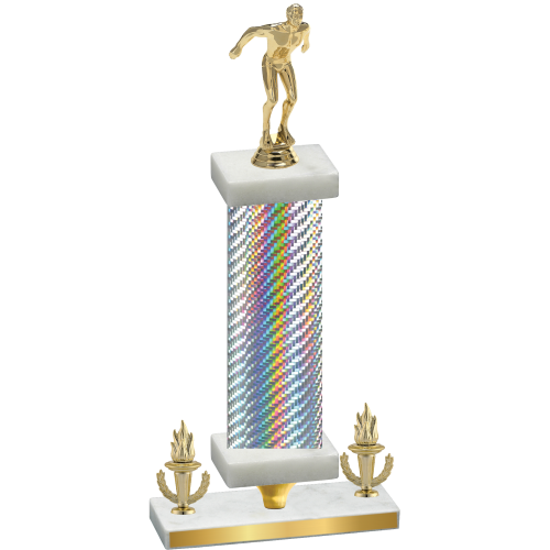 Premium Single Silver Carbon Fiber Victory Swimming Trophy