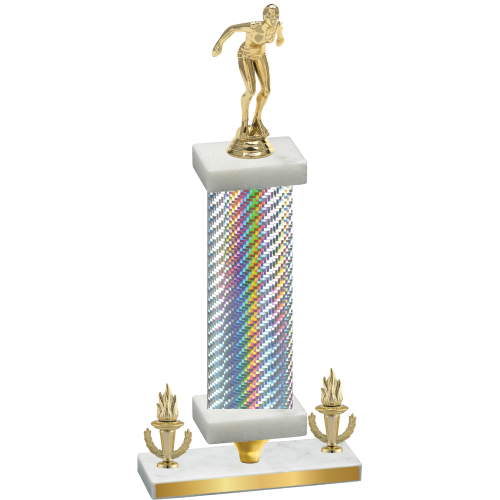 Premium Single Silver Carbon Fiber Victory Tennis Trophy