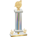 Premium Single Silver Carbon Fiber Fourth Place Swimming Trophy