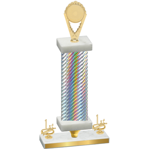 Premium Single Silver Carbon Fiber First Place Insert Trophy