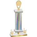 Premium Single Silver Carbon Fiber Second Place Insert Trophy