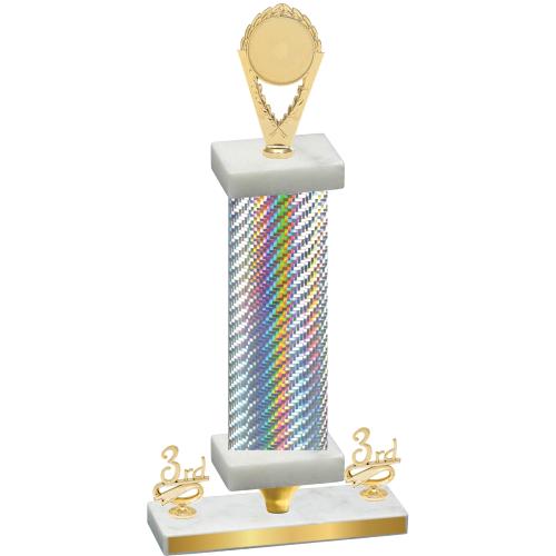 Premium Single Silver Carbon Fiber Third Place Insert Trophy