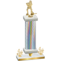 Premium Single Silver Carbon Fiber Fourth Place Hockey Trophy