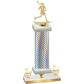 Premium Single Silver Carbon Fiber Second Place Lacrosse Trophy