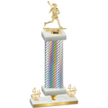 Premium Single Silver Carbon Fiber Fourth Place Lacrosse Trophy