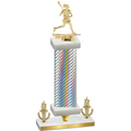 Premium Single Silver Carbon Fiber Victory Lacrosse Trophy