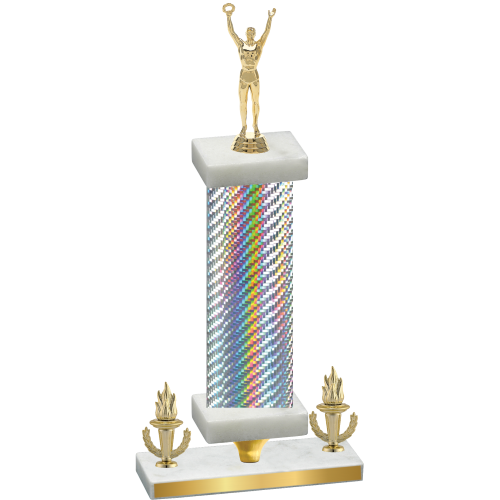 Premium Single Silver Carbon Fiber Victory Victory Trophy