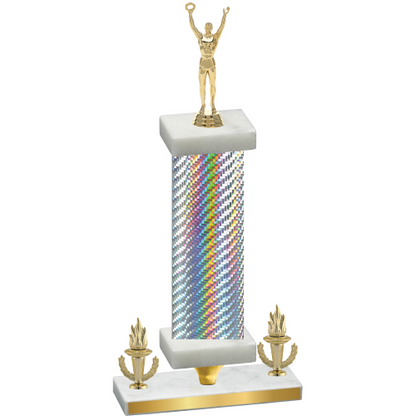 Premium Single Silver Carbon Fiber Victory Victory Trophy