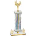 Premium Single Silver Carbon Fiber Fourth Place Victory Trophy