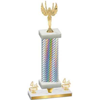 Premium Single Silver Carbon Fiber Fourth Place Victory Trophy