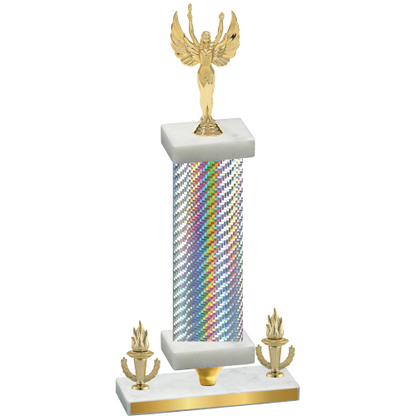 Premium Single Silver Carbon Fiber Victory Victory Trophy