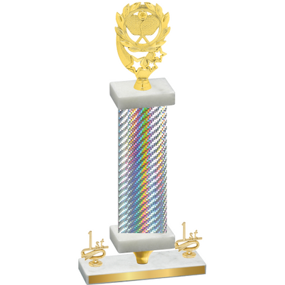 Premium Single Silver Carbon Fiber First Place Pickleball Trophy