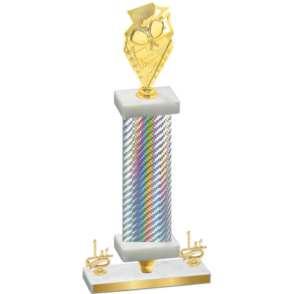 Premium Single Silver Carbon Fiber First Place Pickleball Trophy