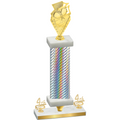 Premium Single Silver Carbon Fiber Fourth Place Pickleball Trophy
