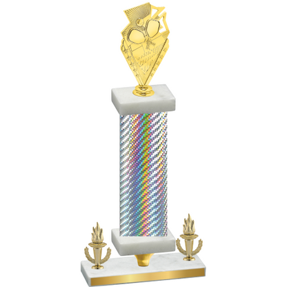 Premium Single Silver Carbon Fiber Victory Pickleball Trophy