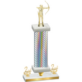 Premium Single Silver Carbon Fiber Second Place Archery Trophy