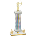 Premium Single Silver Carbon Fiber First Place Archery Trophy