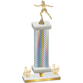 Premium Single Silver Carbon Fiber Third Place Skater Trophy