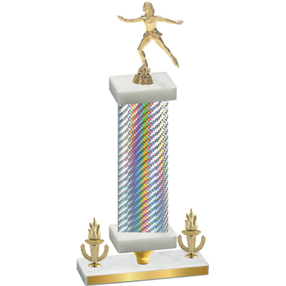 Premium Single Silver Carbon Fiber Victory Skater Trophy