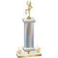 Premium Single Silver Carbon Fiber First Place Majorette Trophy