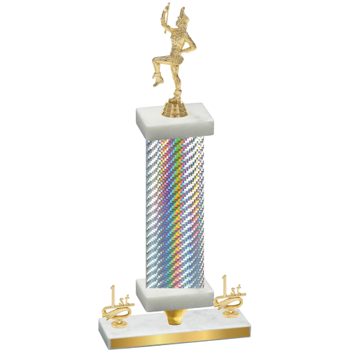 Premium Single Silver Carbon Fiber First Place Majorette Trophy