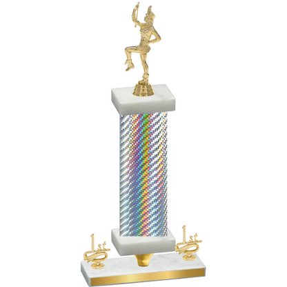 Premium Single Silver Carbon Fiber First Place Majorette Trophy