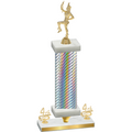 Premium Single Silver Carbon Fiber Fourth Place Majorette Trophy