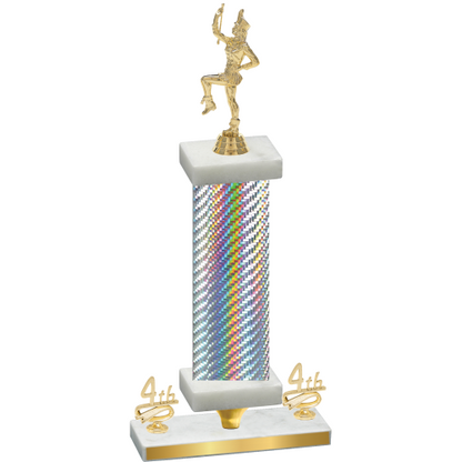 Premium Single Silver Carbon Fiber Fourth Place Majorette Trophy