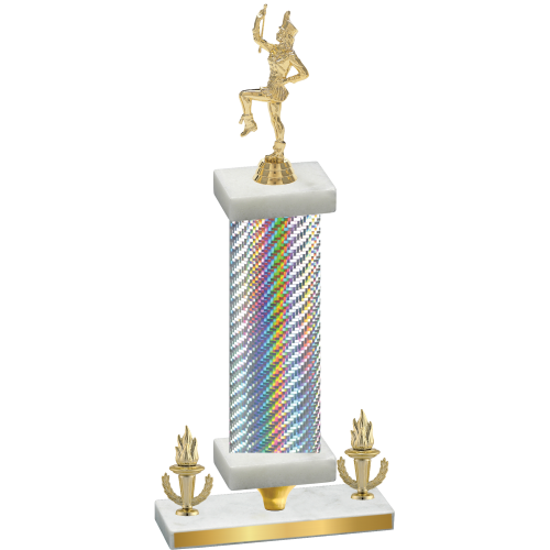 Premium Single Silver Carbon Fiber Victory Majorette Trophy