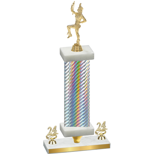 Premium Single Silver Carbon Fiber Year Majorette Trophy