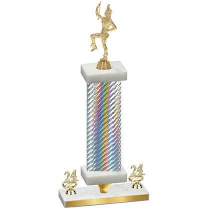 Premium Single Silver Carbon Fiber Year Majorette Trophy