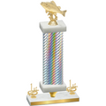 Premium Single Silver Carbon Fiber First Place Fishing Trophy