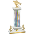 Premium Single Silver Carbon Fiber Victory Fishing Trophy