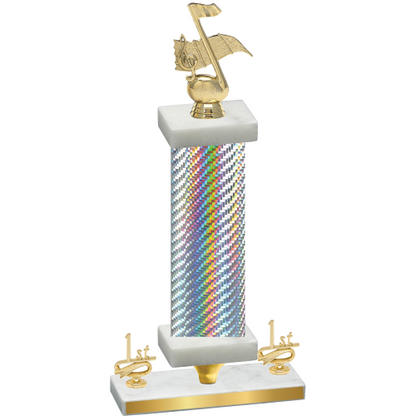 Premium Single Silver Carbon Fiber First Place Music Trophy