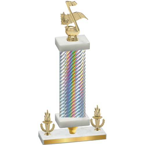 Premium Single Silver Carbon Fiber Victory Music Trophy