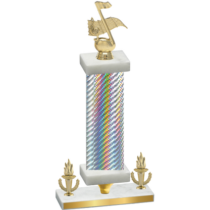 Premium Single Silver Carbon Fiber Victory Music Trophy