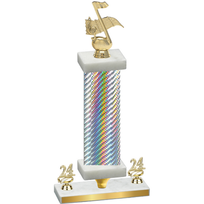 Premium Single Silver Carbon Fiber Year Music Trophy