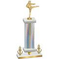 Premium Single Silver Carbon Fiber Victory Karate Trophy