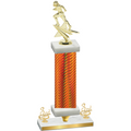 Premium Single Orange Carbon Fiber Third Place Football Trophy