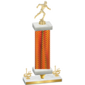 Premium Single Orange Carbon Fiber First Place Running Trophy