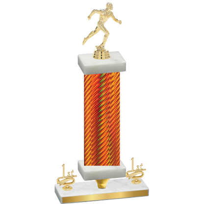 Premium Single Orange Carbon Fiber First Place Running Trophy