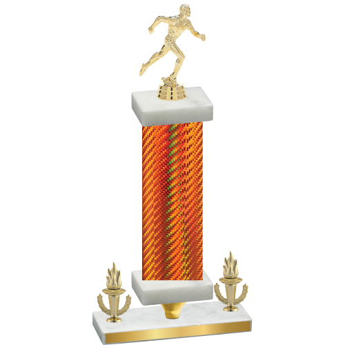 Premium Single Orange Carbon Fiber Victory Running Trophy