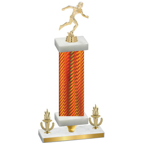 Premium Single Orange Carbon Fiber Victory Running Trophy