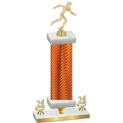 Premium Single Orange Carbon Fiber Year Running Trophy