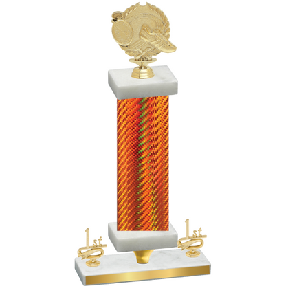 Premium Single Orange Carbon Fiber First Place Running Trophy