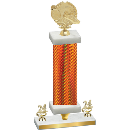 Premium Single Orange Carbon Fiber Year Running Trophy