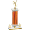 Premium Single Orange Carbon Fiber Fourth Place Tennis Trophy